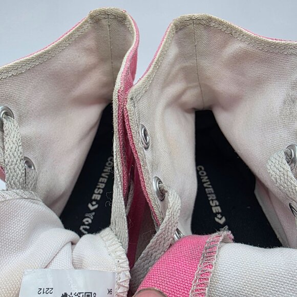 Converse All Star Womens Size 9 Pink High Top Sneakers Casual Shoes Bright - Picture 9 of 13